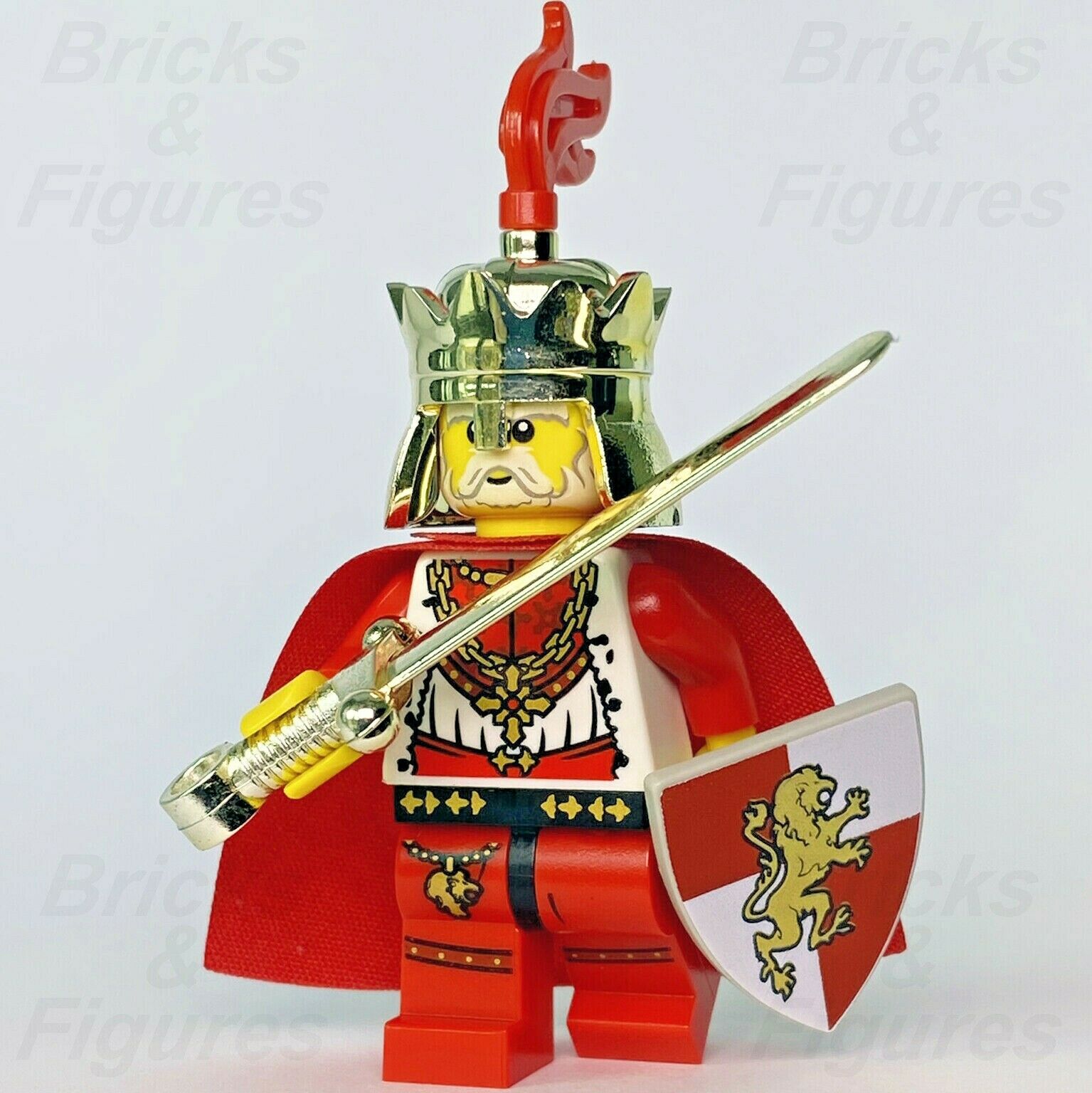 LEGO Castle, Kingdoms, Chevalier : Armée avec 2 x 5 lions avec des lébères  et des Hellebardes et Reine - Lot de 11 figurines