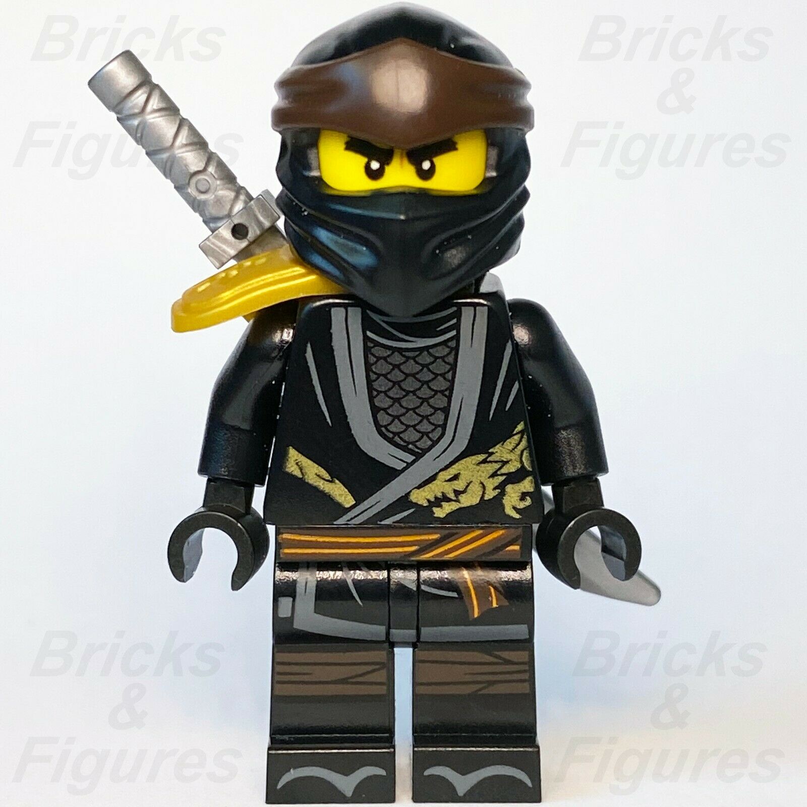 New Ninjago LEGO Cole with Sword Scabbard Legacy Black Ninja Minifigur