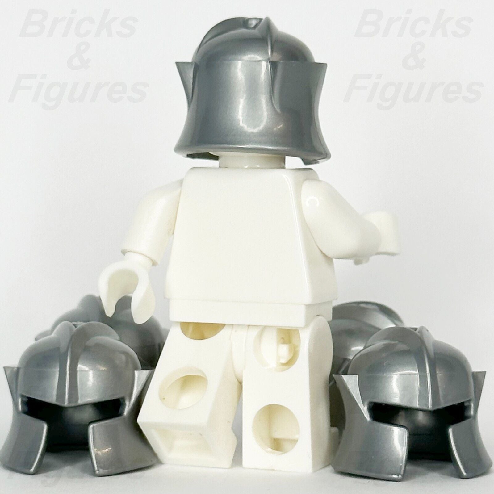 LEGO Castle Flat Silver Knight Helmet Cheek Protection Minifigure Part 48493 x 5 - Bricks & Figures