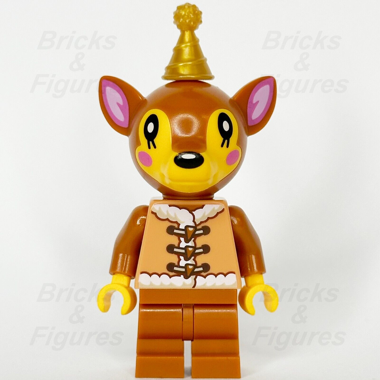 LEGO Animal Crossing Fauna Minifigure Brown Deer Party Hat Minifig 77049 ani004 - Bricks & Figures