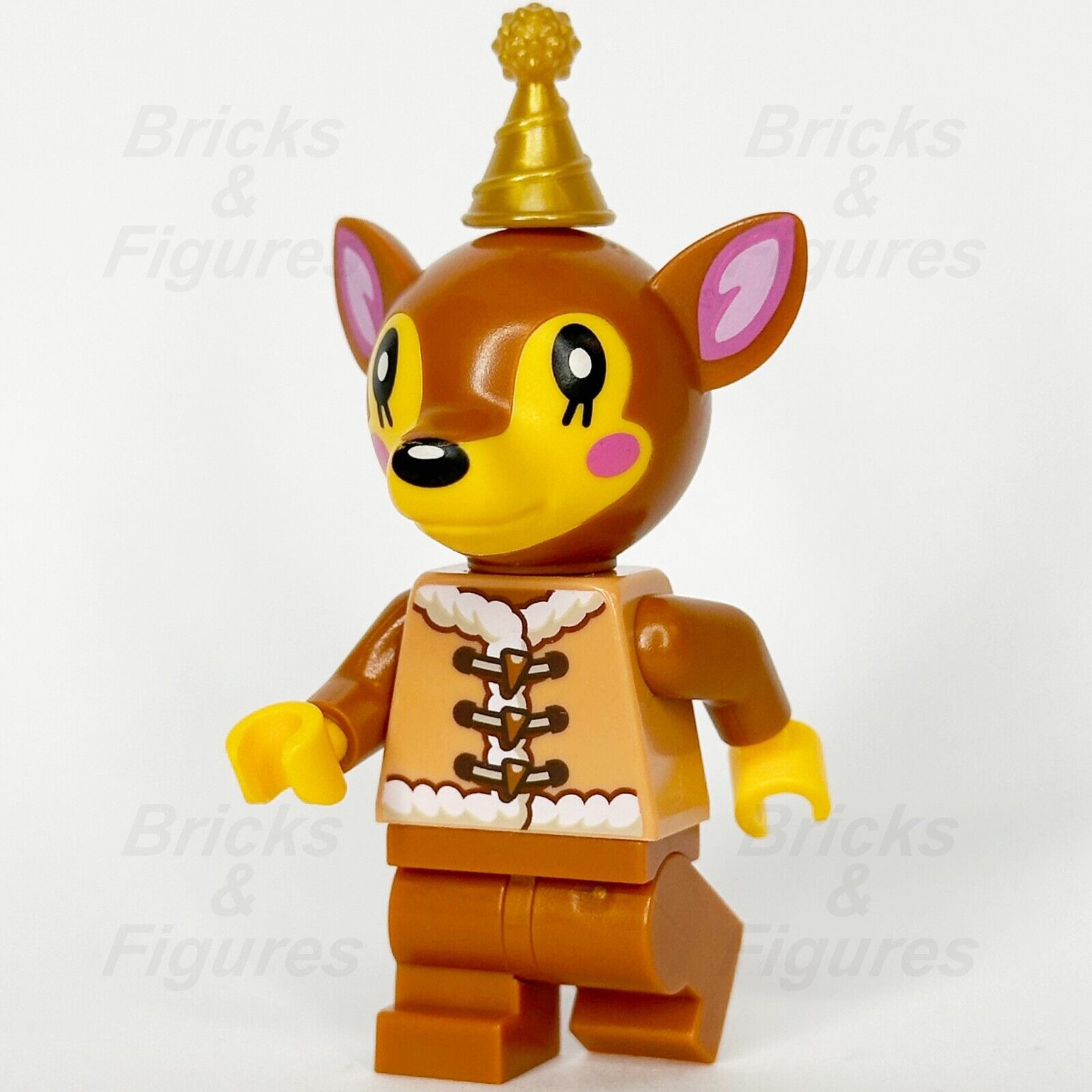 LEGO Animal Crossing Fauna Minifigure Brown Deer Party Hat Minifig 77049 ani004 - Bricks & Figures