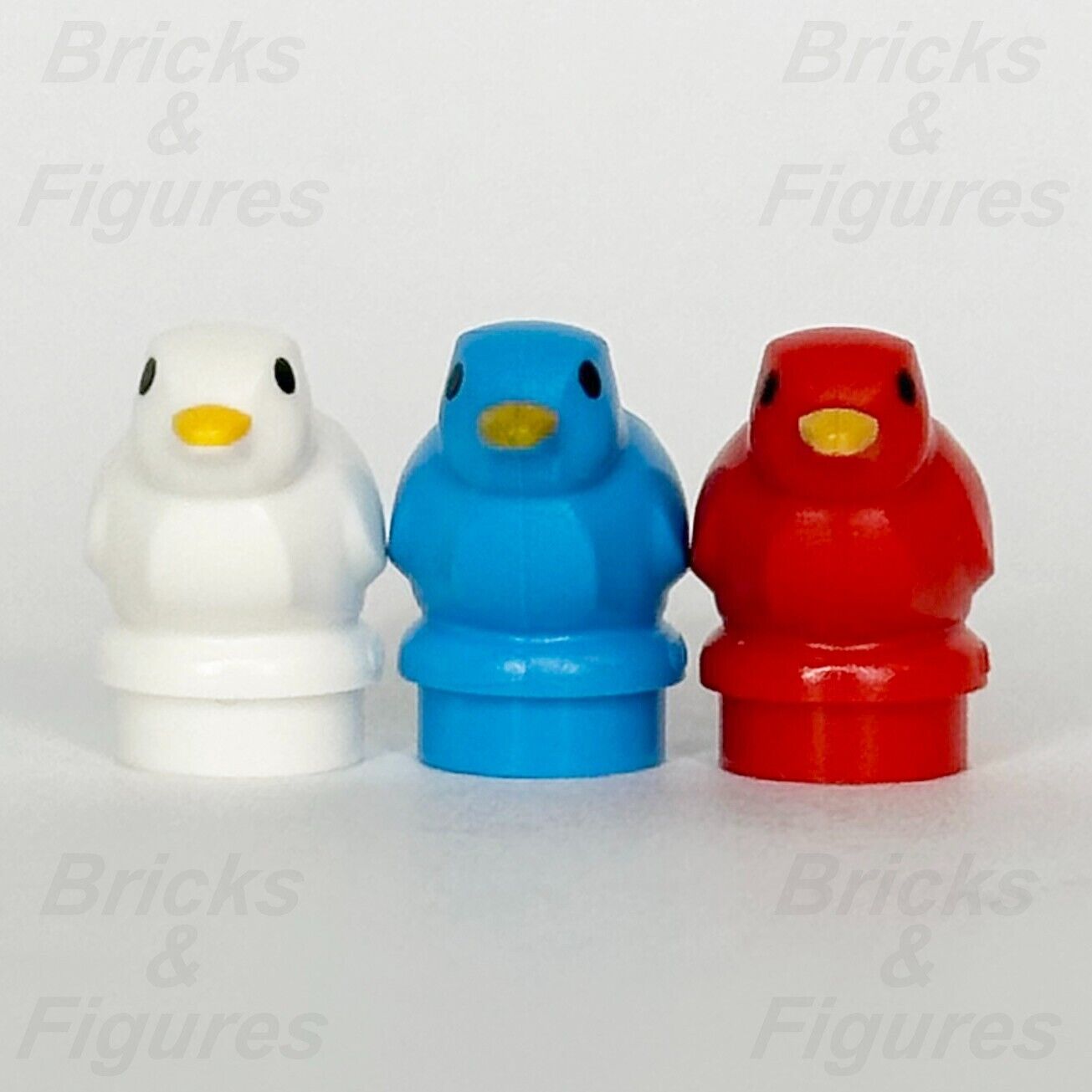 LEGO Small White Blue Red Bird Animal Minifigure Part x 3 Little Birds 41835pb01 - Bricks & Figures