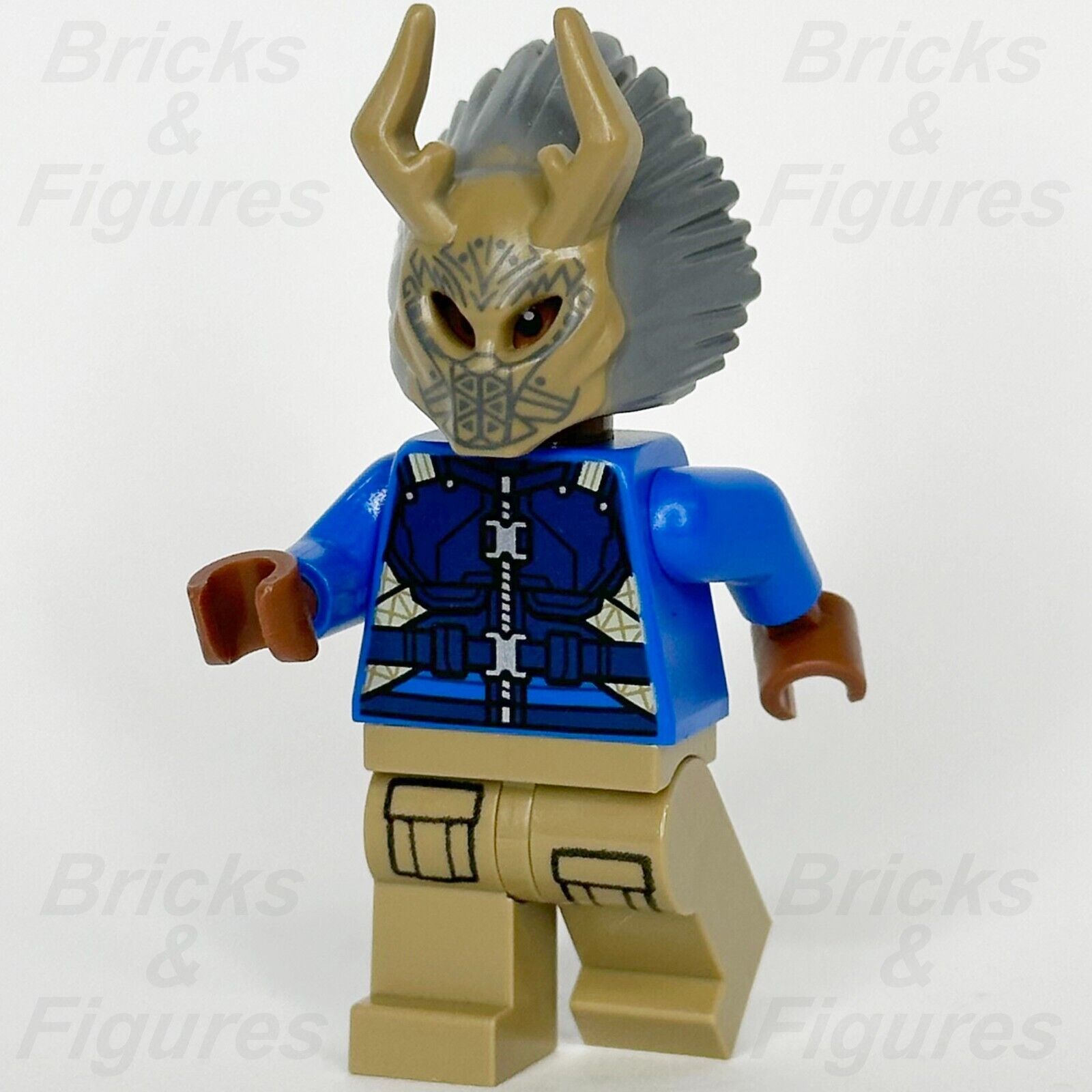 LEGO Super Heroes Erik Killmonger Minifigure Black Panther Mask 76100 sh0469 - Bricks & Figures