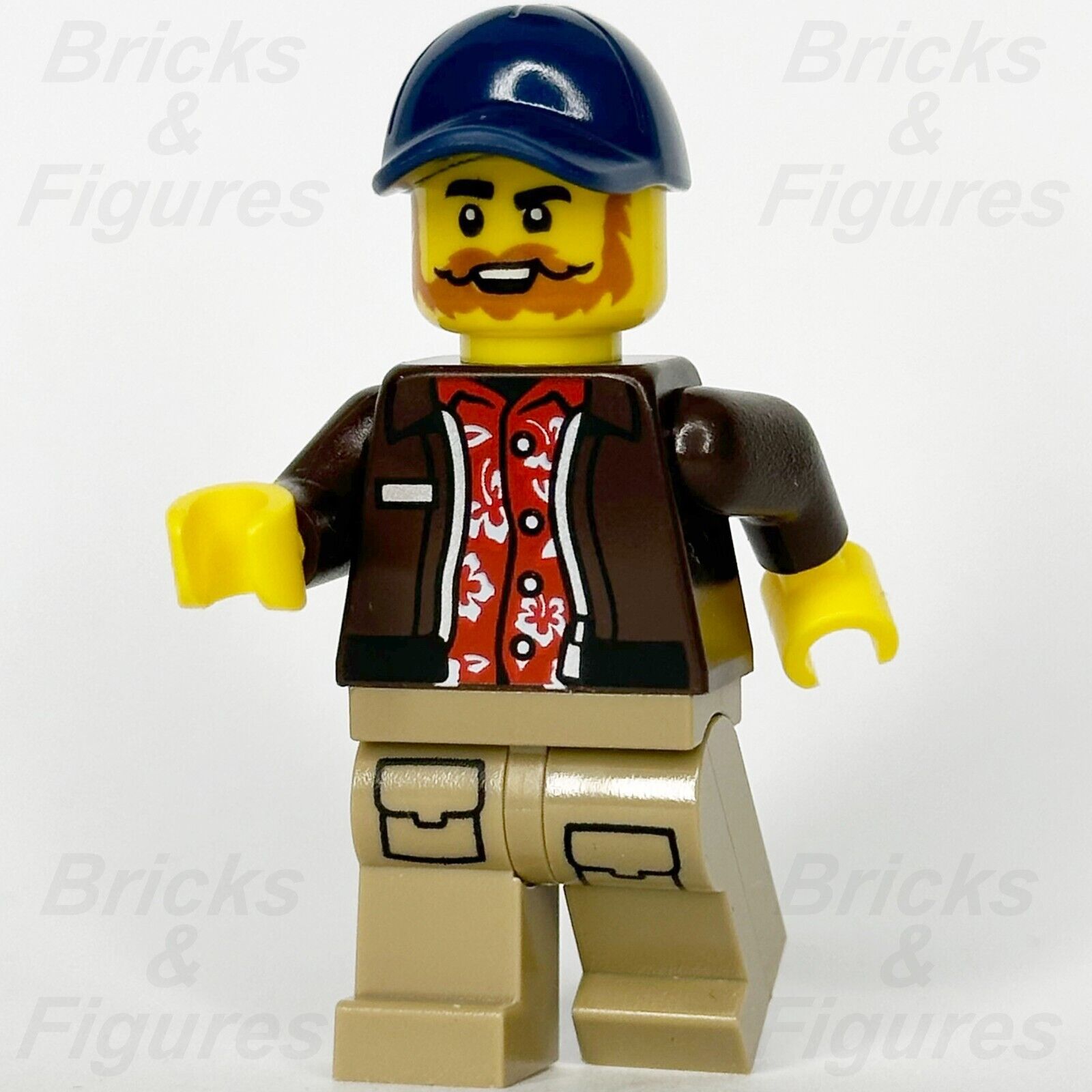 LEGO City Jungle Pilot Minifigure Jacket & Blue Cap Town 60437 cty1778 Minifig - Bricks & Figures