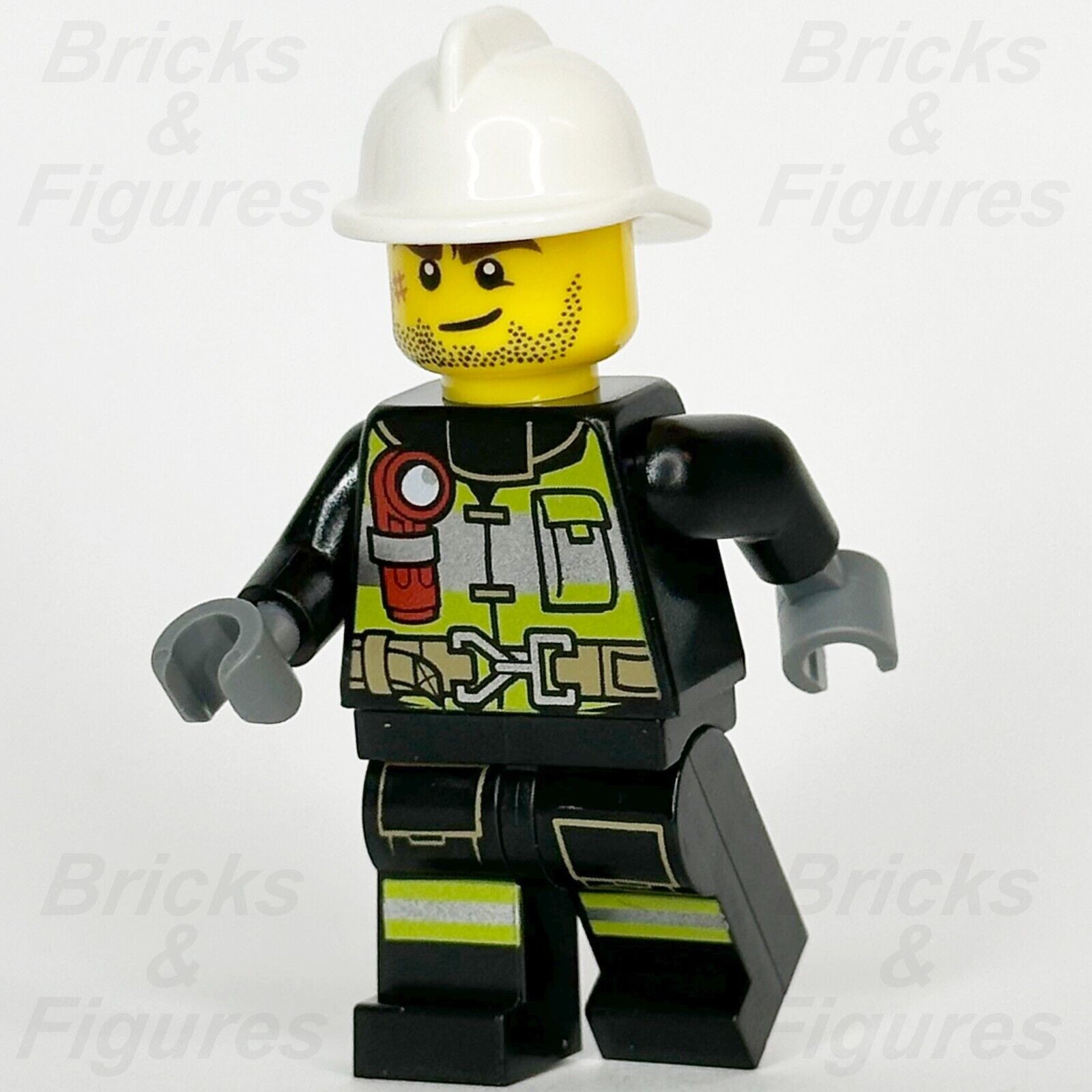 LEGO City Fireman Minifigure Fire Firefighter Reflective Stripes 60280 cty1255