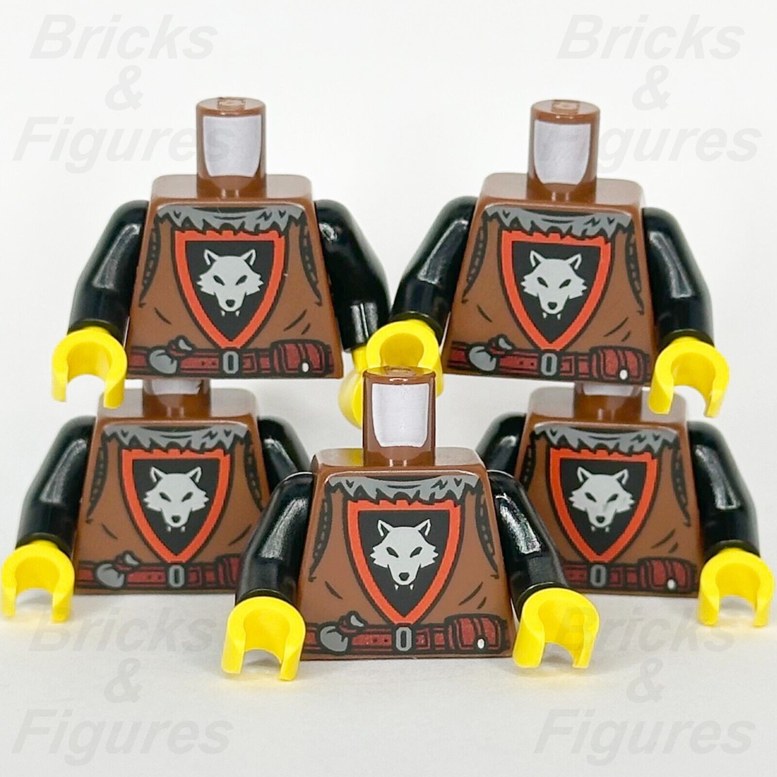 LEGO Castle Wolfpack Torso Minifigure Body Part Wolf Logo 10332 973pb5568c01 x 5