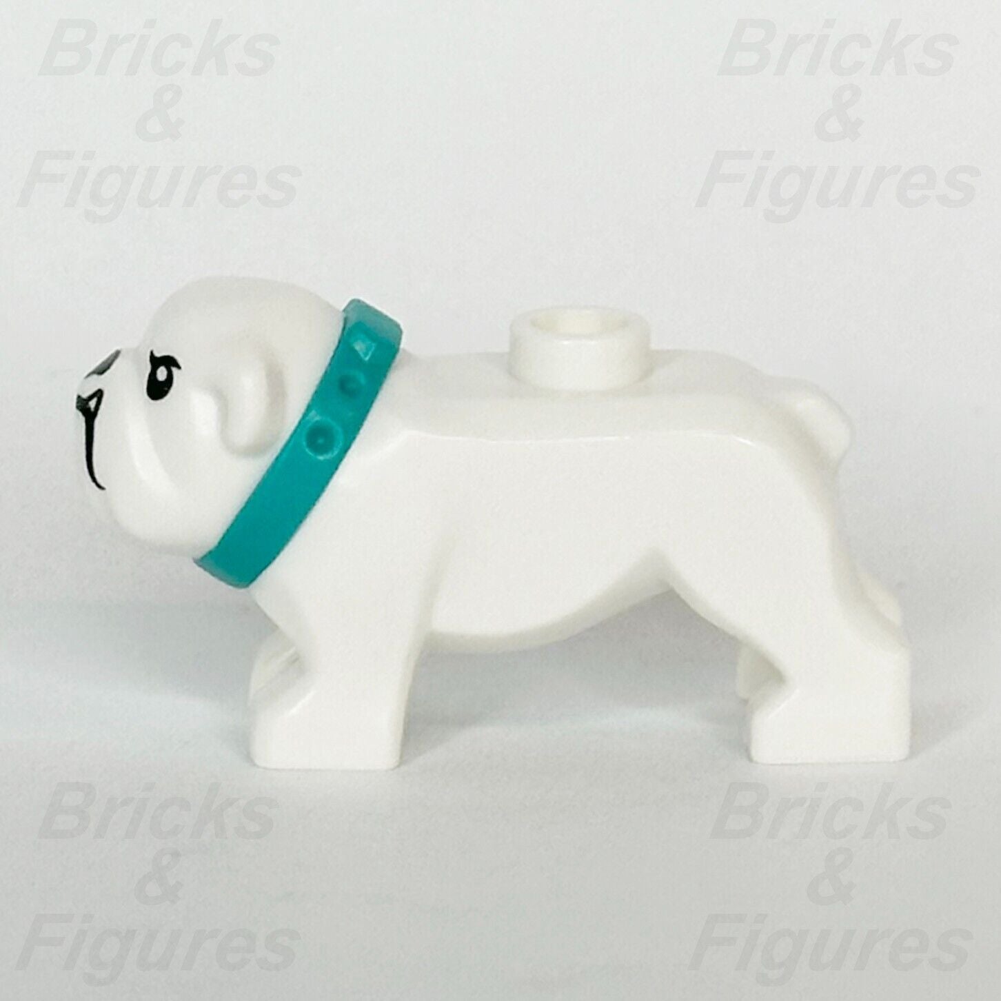 LEGO City White Bulldog Dog Animal Minifigure Part Gold Tooth Police Town 60417 - Bricks & Figures