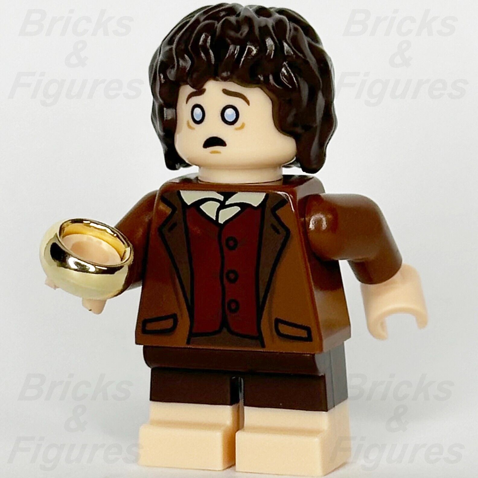 LEGO The Lord of the Rings Frodo Baggins Minifigure Hobbit w/ Ring 10333 lor131 - Bricks & Figures