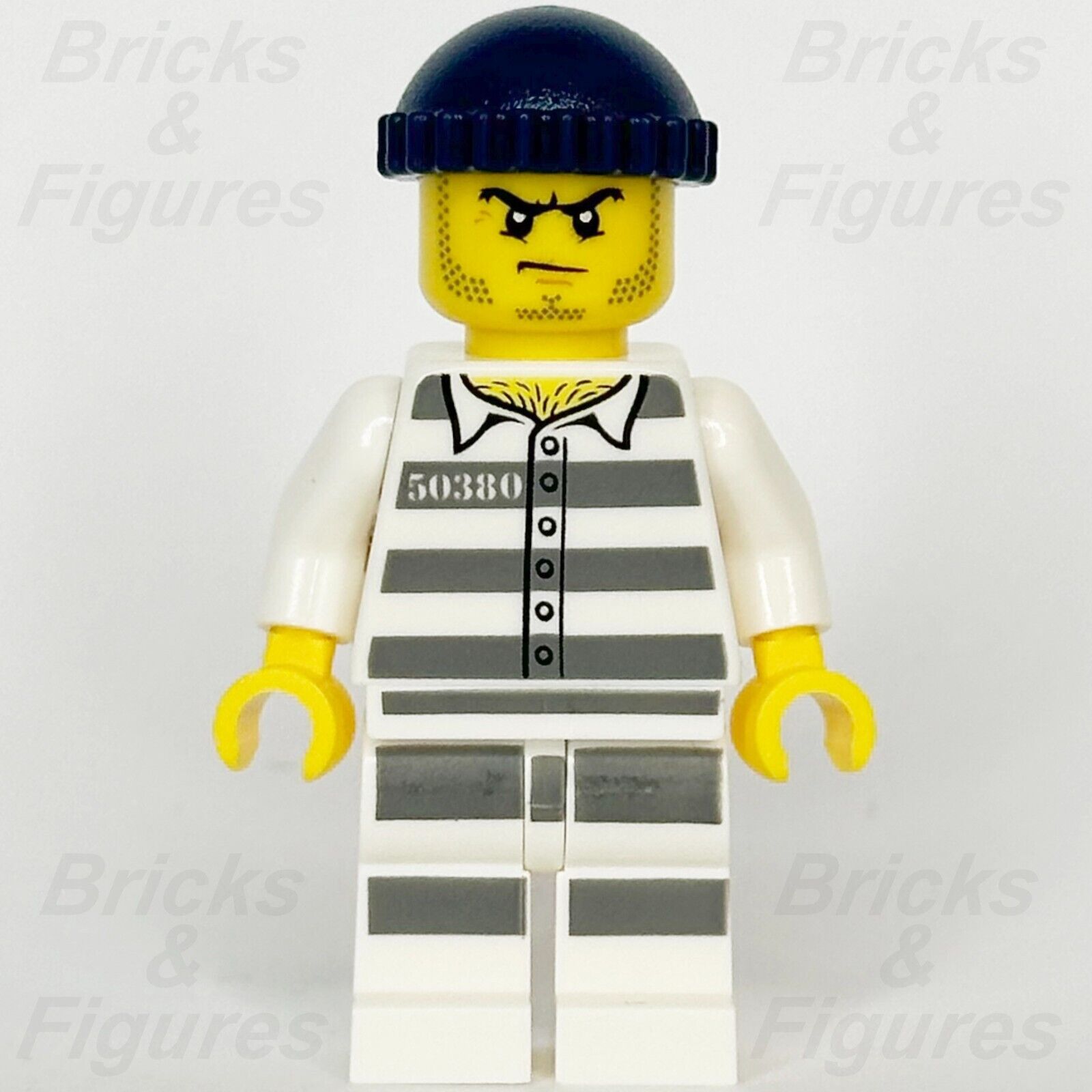 LEGO City Jail Prisoner 50380 Minifigure Prison Stripes Police 60256 cty1127 - Bricks & Figures