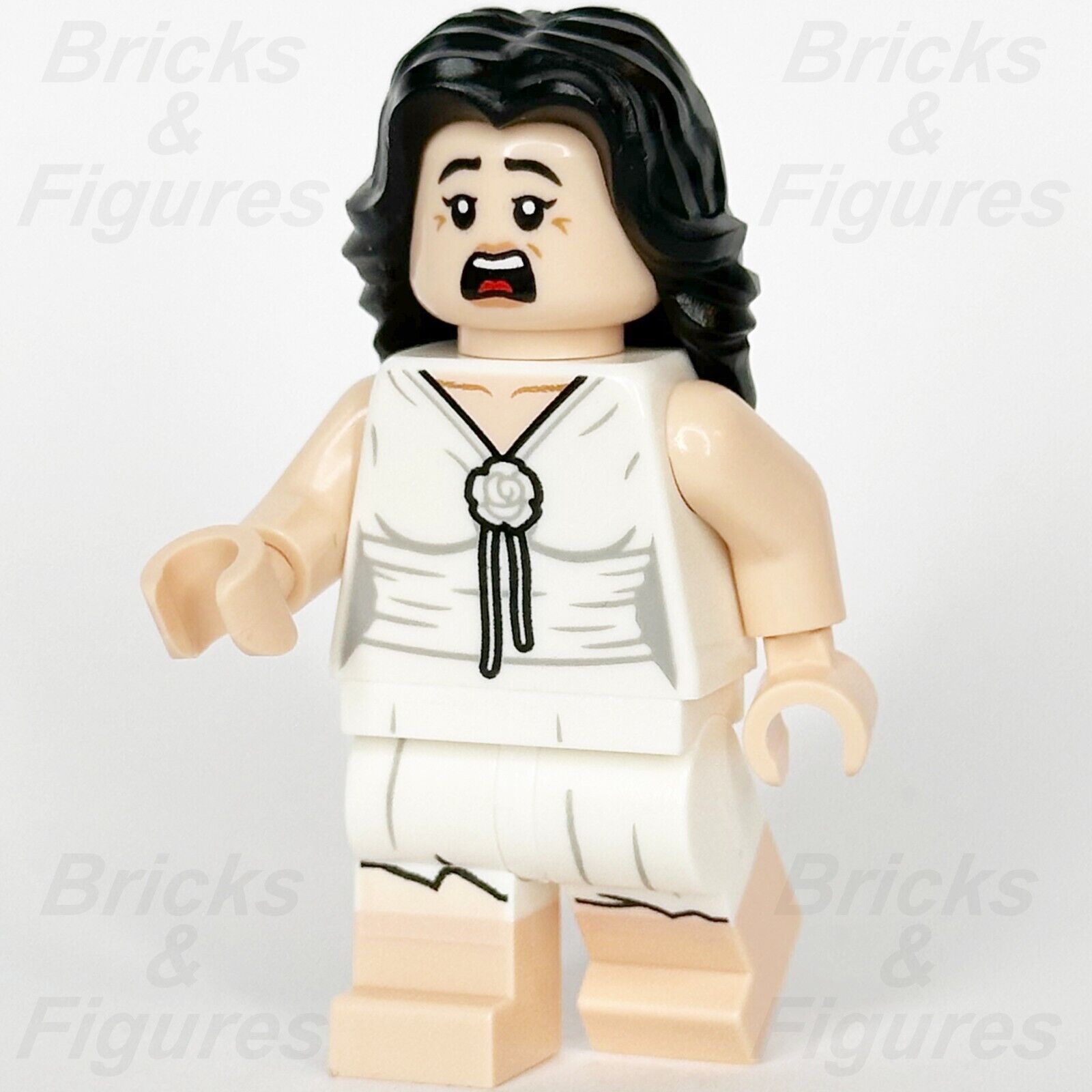 LEGO Indiana Jones Marion Ravenwood Minifigure White Tattered Dress 77013 iaj050 - Bricks & Figures