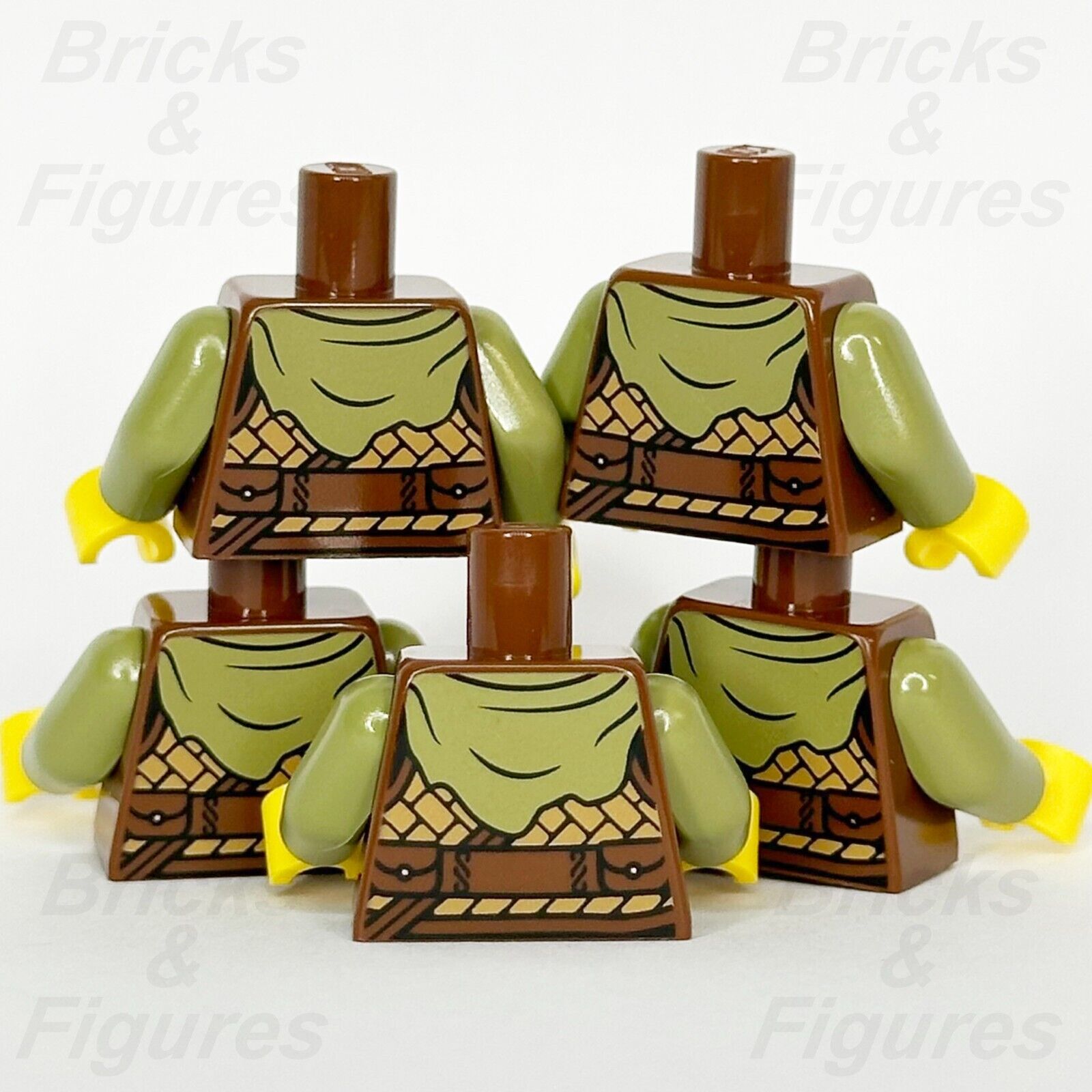 LEGO Viking Torso Minifigure Body Part Reddish Brown Vikings 31132 21343 x 5 - Bricks & Figures