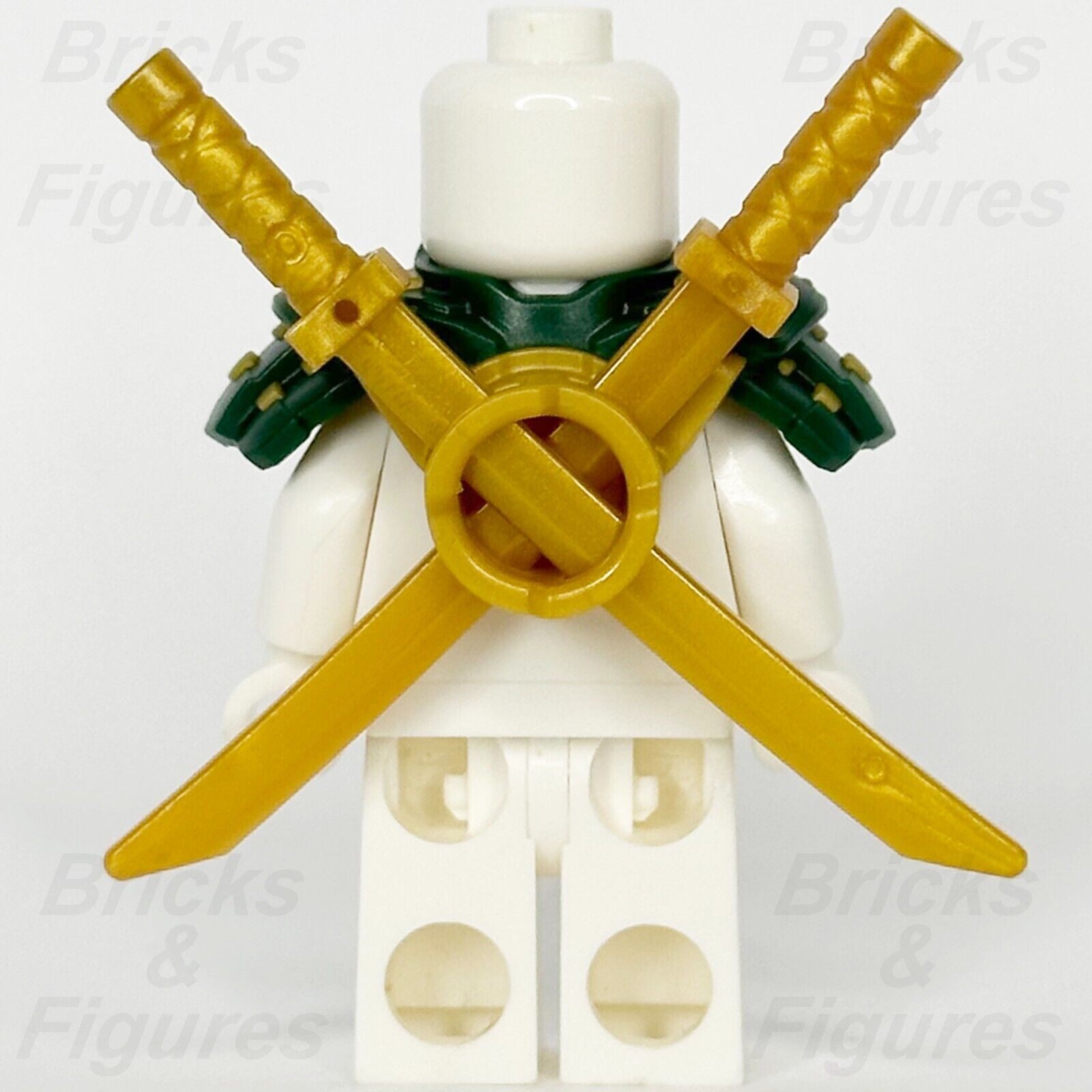 LEGO Ninjago Minifigure Shoulder Armour Part Dark Green Scabbard 2 Katana Swords