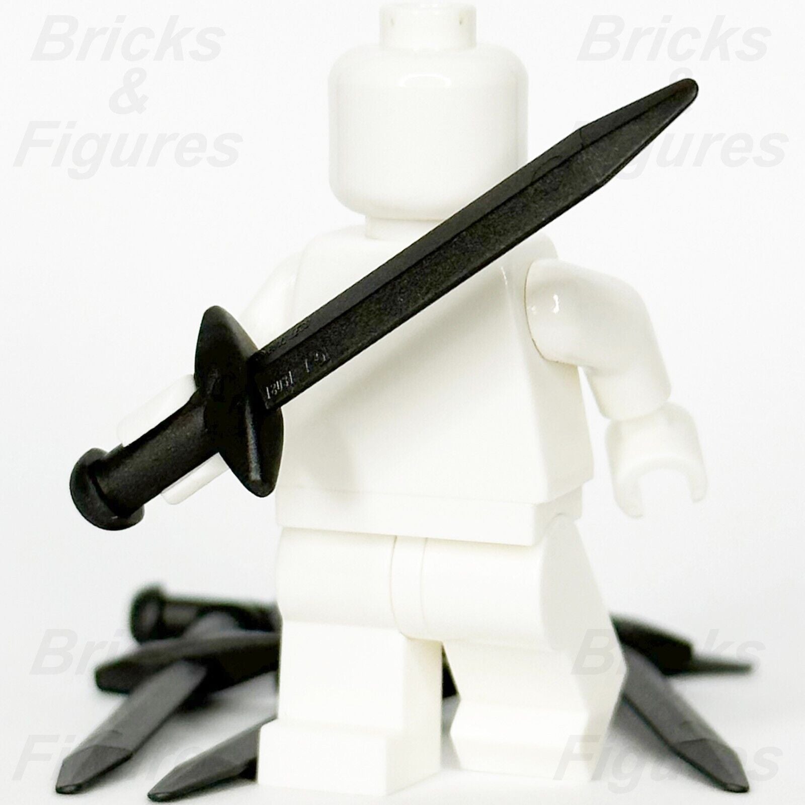 LEGO Black Roman Gladius Sword Minifigure Weapon Part Blade Swords 18034 x 5 - Bricks & Figures