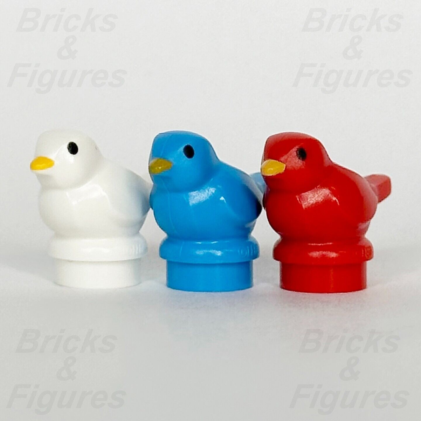 LEGO Small White Blue Red Bird Animal Minifigure Part x 3 Little Birds 41835pb01 - Bricks & Figures