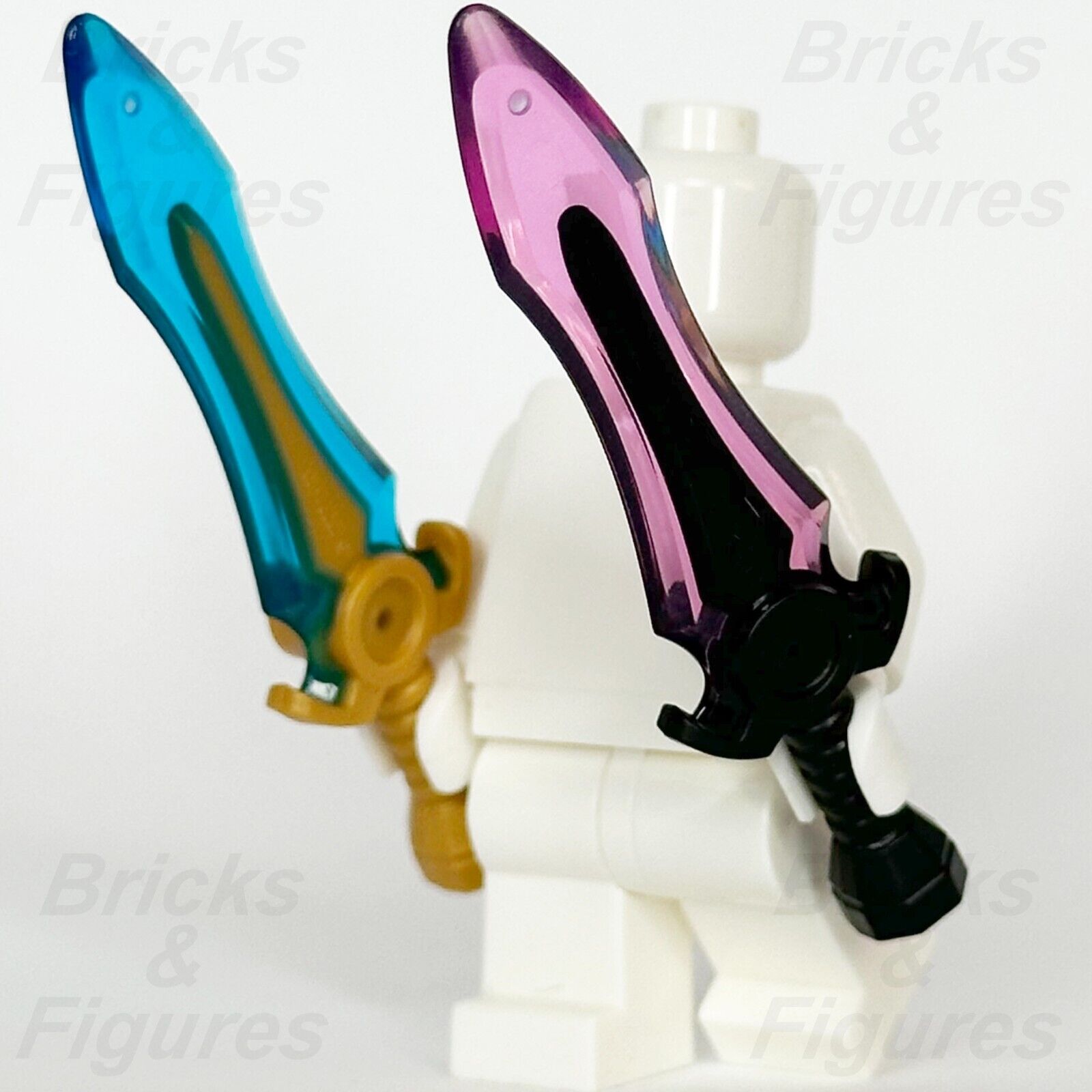 LEGO DREAMZzz Minifigure Sword Weapon Part Pack Blue Pink Blade Broadsword x 2 - Bricks & Figures