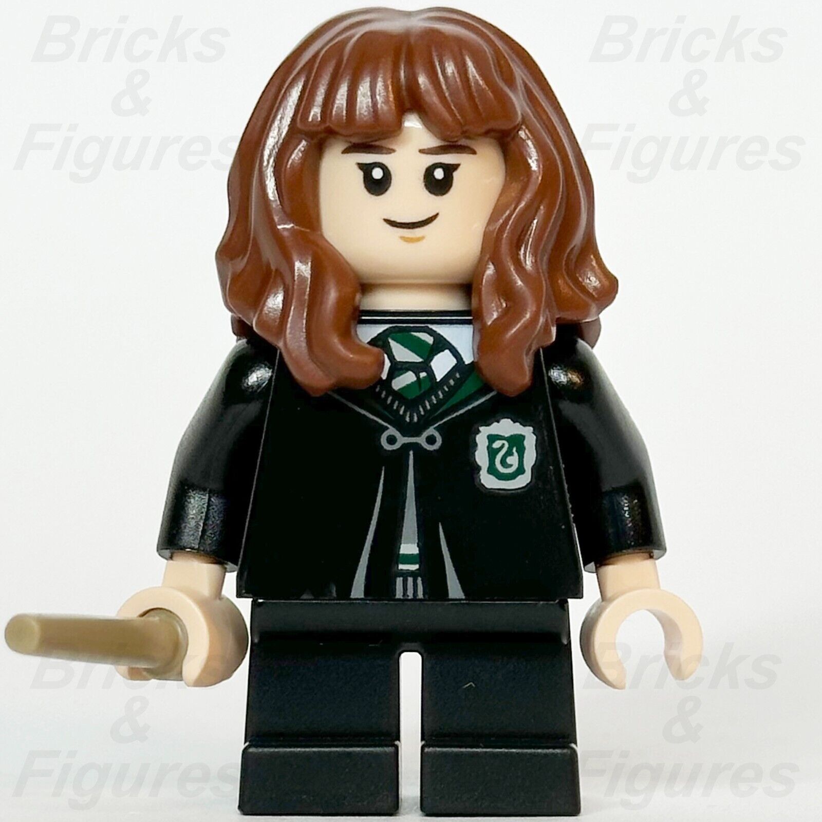 LEGO Harry Potter Hermione Granger Minifigure Slytherin Robe Witch 76386 hp286 - Bricks & Figures