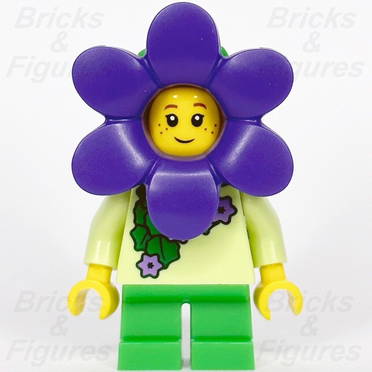 LEGO Flower Costume Girl Minifigure Purple Bud Build-A-Minifigure BAM 2023 - Bricks & Figures