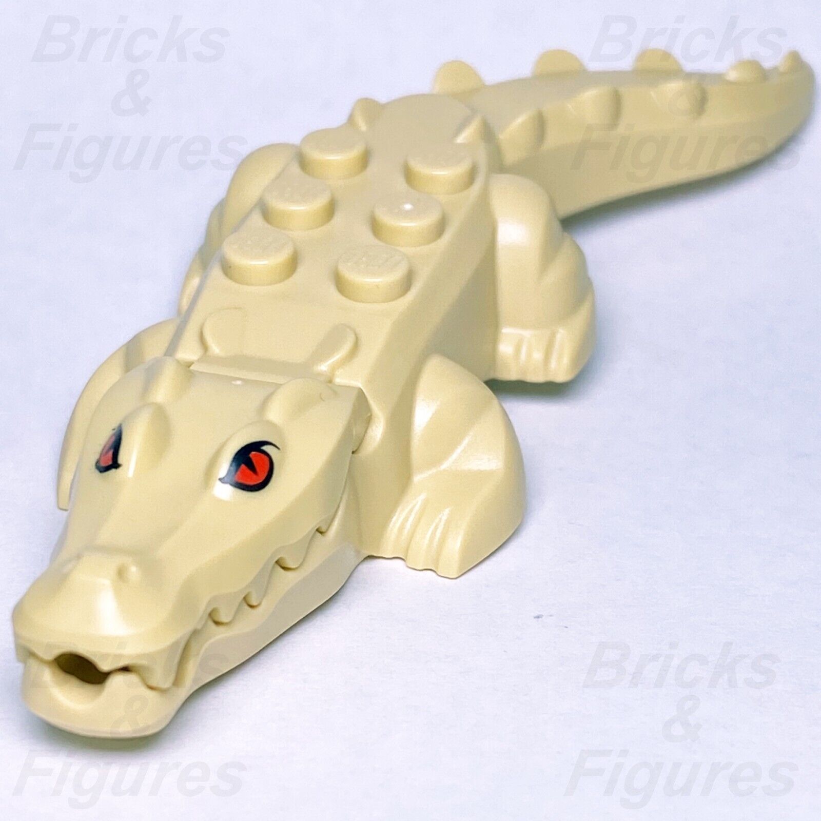 LEGO Hidden Side Alligator Crocodile Minifigure Animal Part Tan Red Eyes 70419 - Bricks & Figures