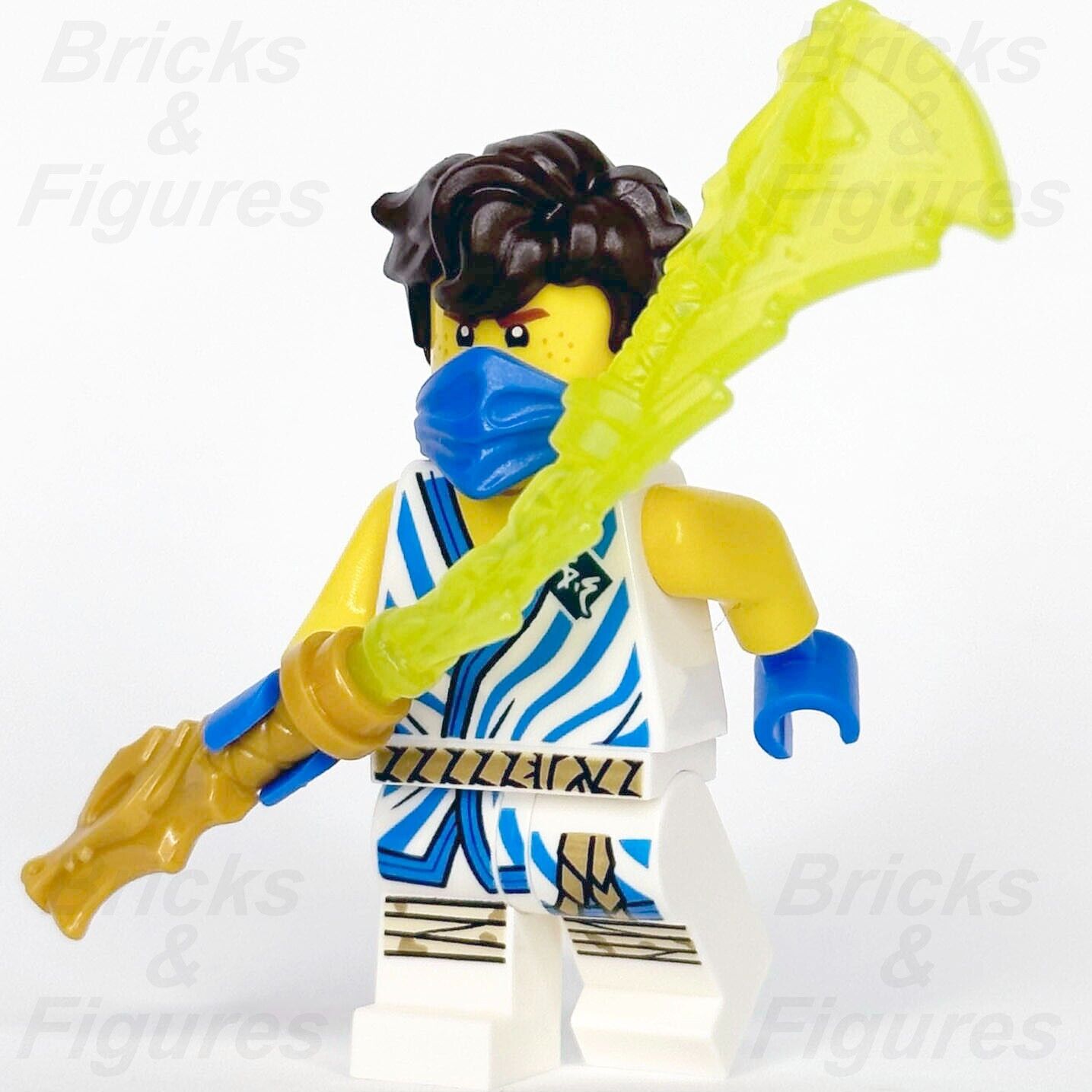 LEGO Ninjago Jay Minifigure Legacy Ninja White Tunic Blue Stripes 7173