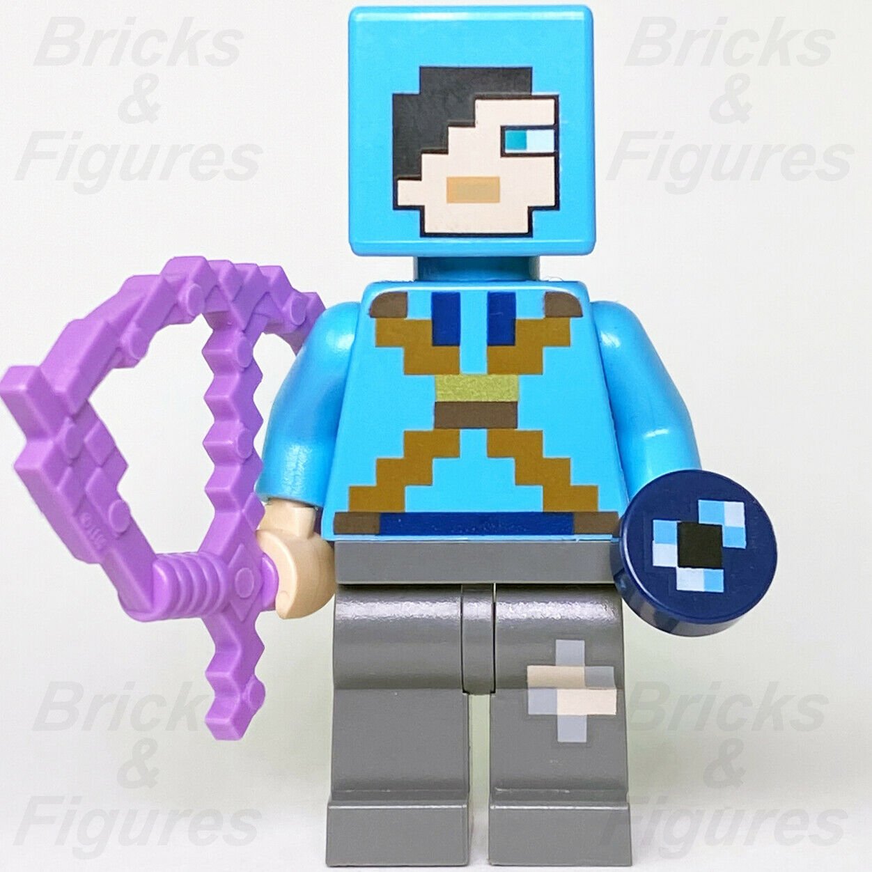 New Minecraft LEGO Dragon Slayer with Ender Pearl Purple Bow Minifigure 21151